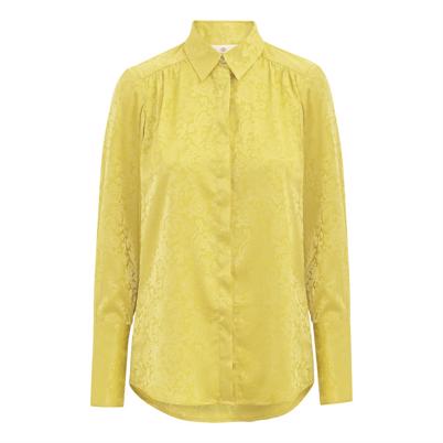 Karmamia Copenhagen Josephine Skjorte Yellow Leo Jacquard Shop Online Hos Blossom